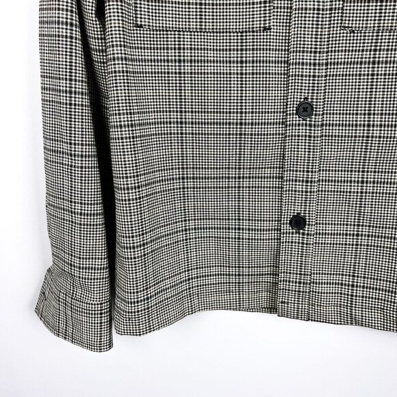 H&M Men's Size Small Black and Tan Checkered Shirt Jacket - Picture 3 of 6